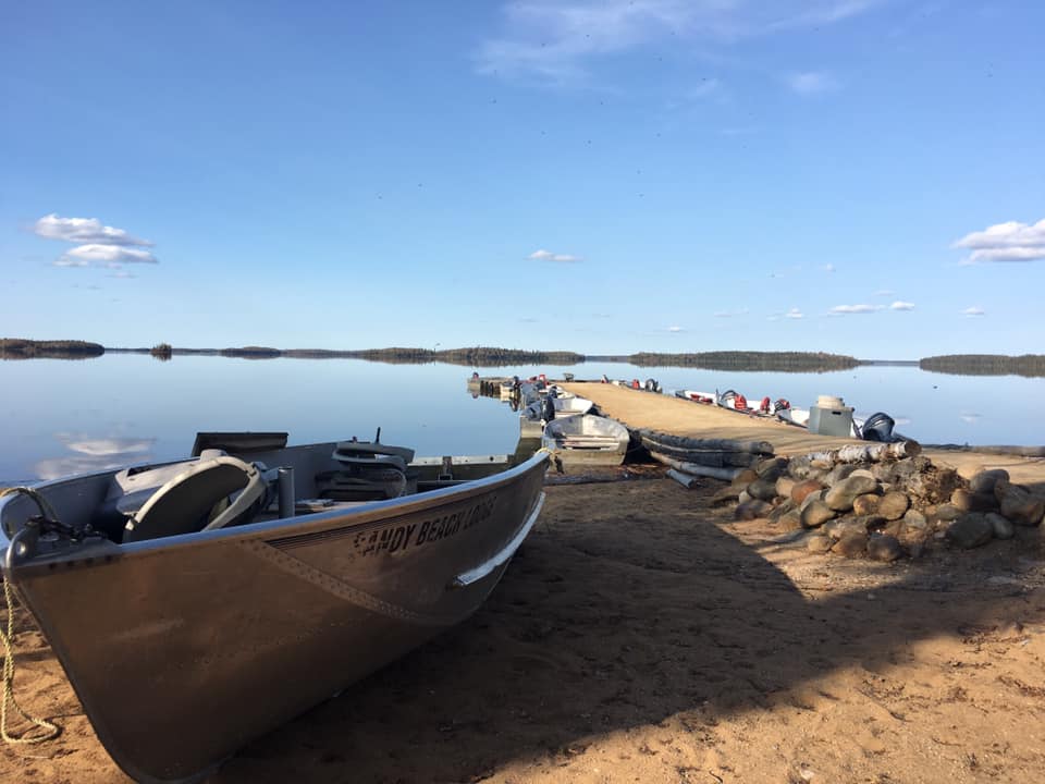 Sandy Beach lodge dock and boats