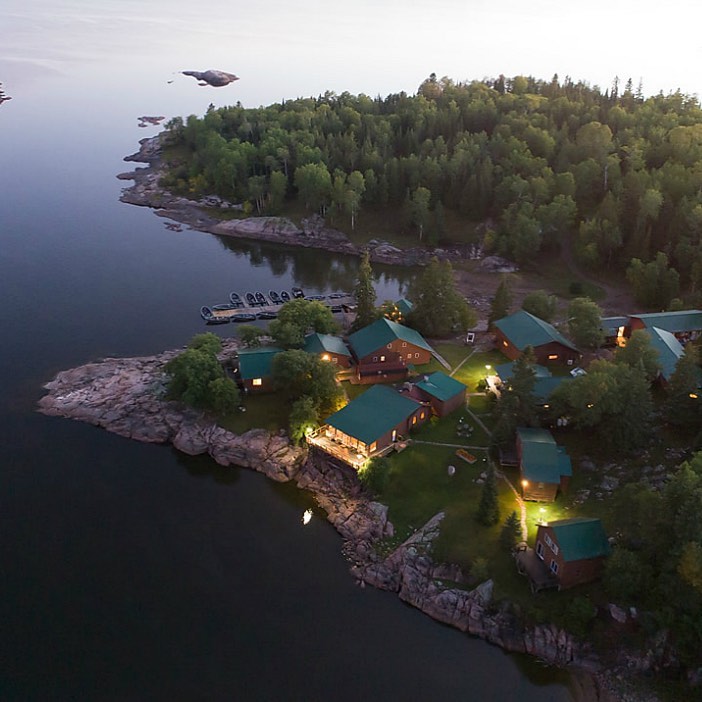 Tetu Island Lodge aerial 