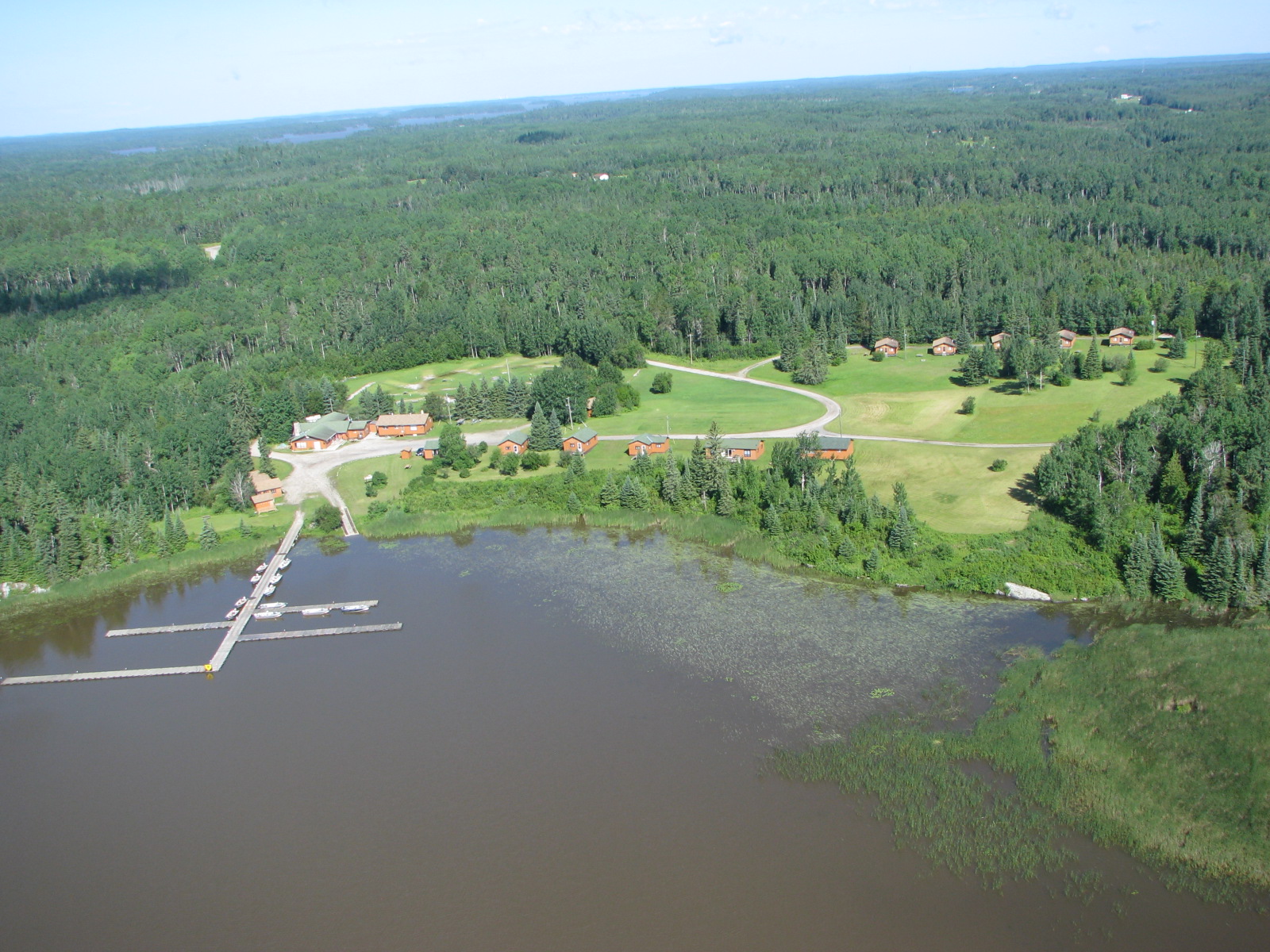 Huber's Lone Pine Lodge aerial