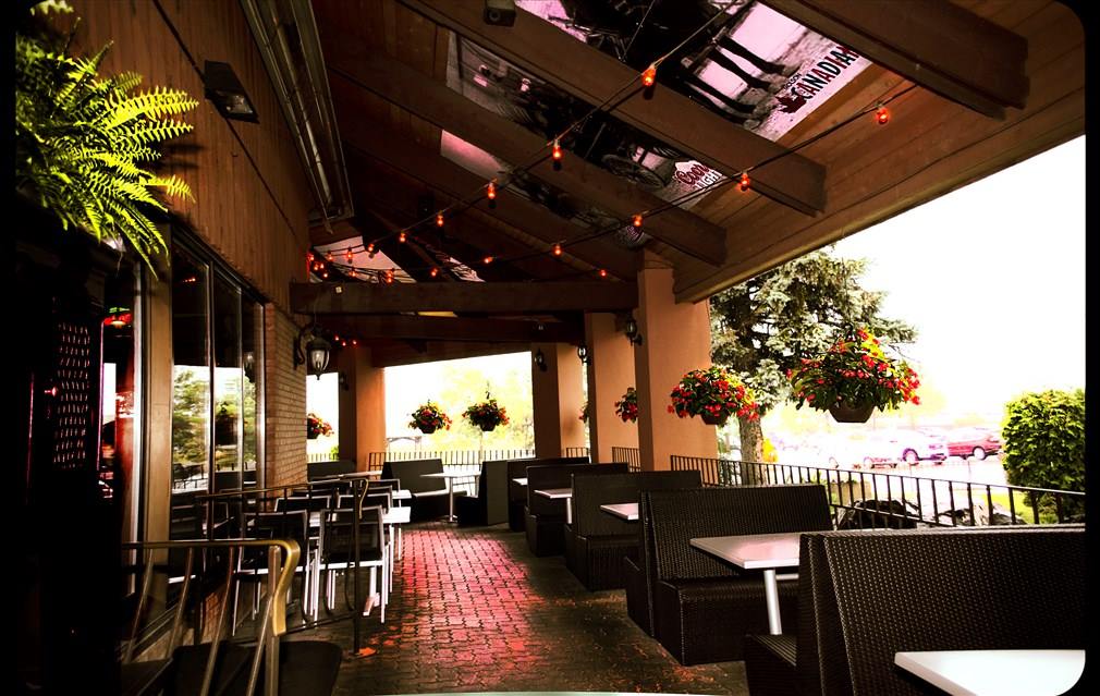 patio at Buzzy Browns Brasserie in downtown Sudbury