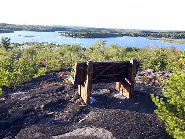 Lake Laurentian Conservation Area lookout bench