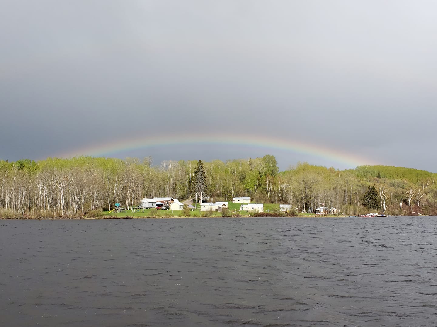 Moose Haven Lodge with rainbow