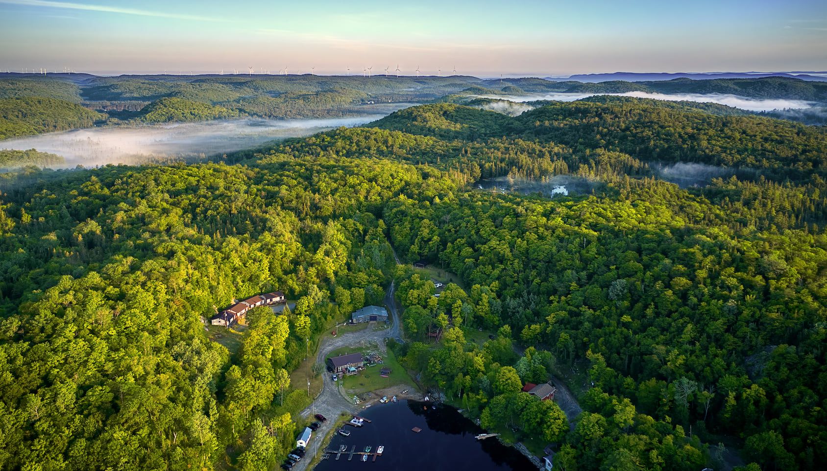 Trout Lake Cabins aerial