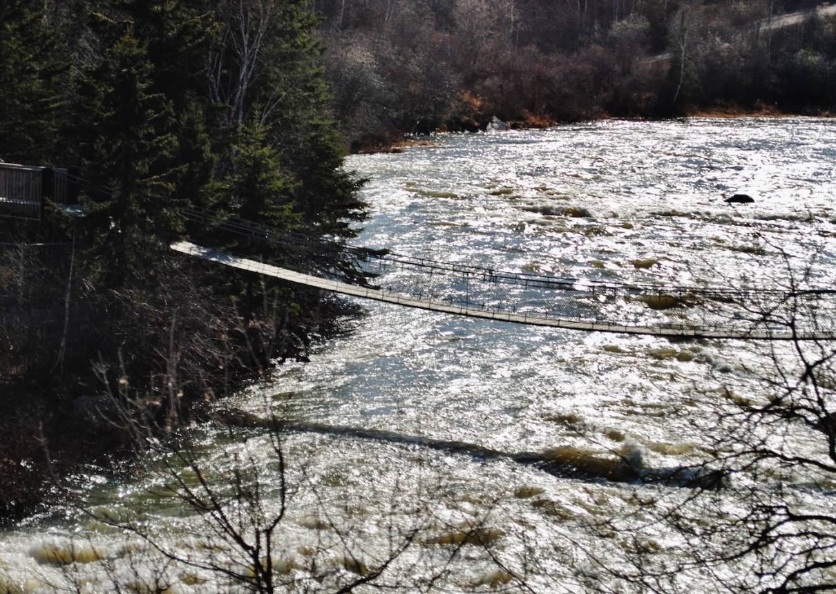 Roy Wilson Suspension Bridge over the Wabigoon River in Dryden