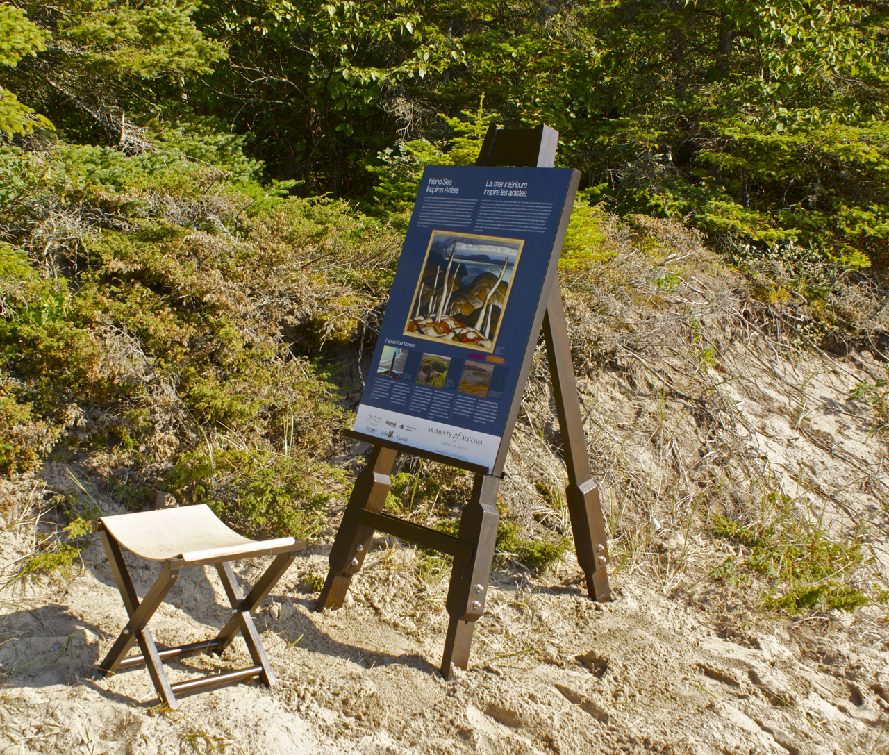 Interpretive panel in Pukaskwa National Park