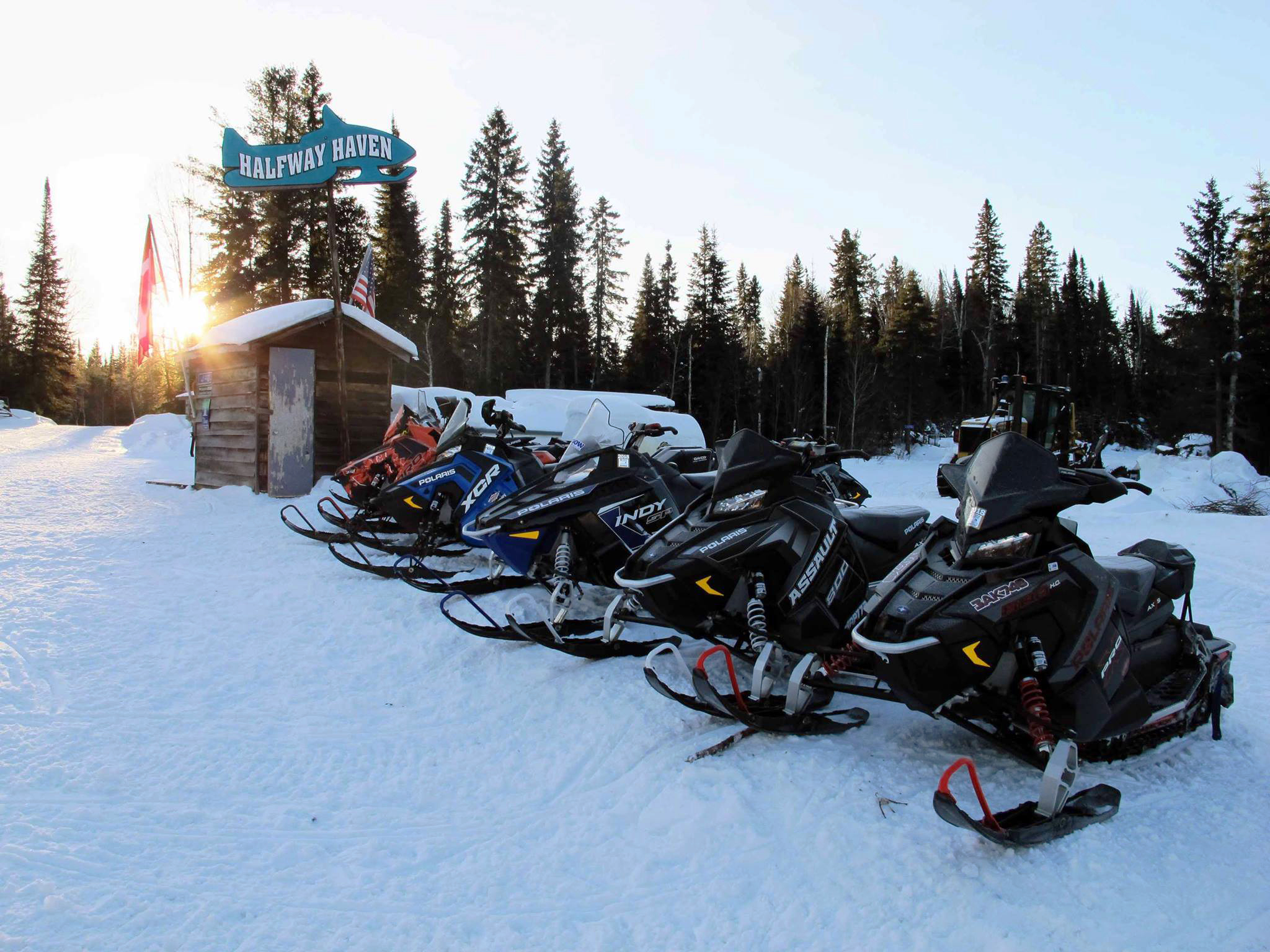 snowmobiles at halfway haven algoma country