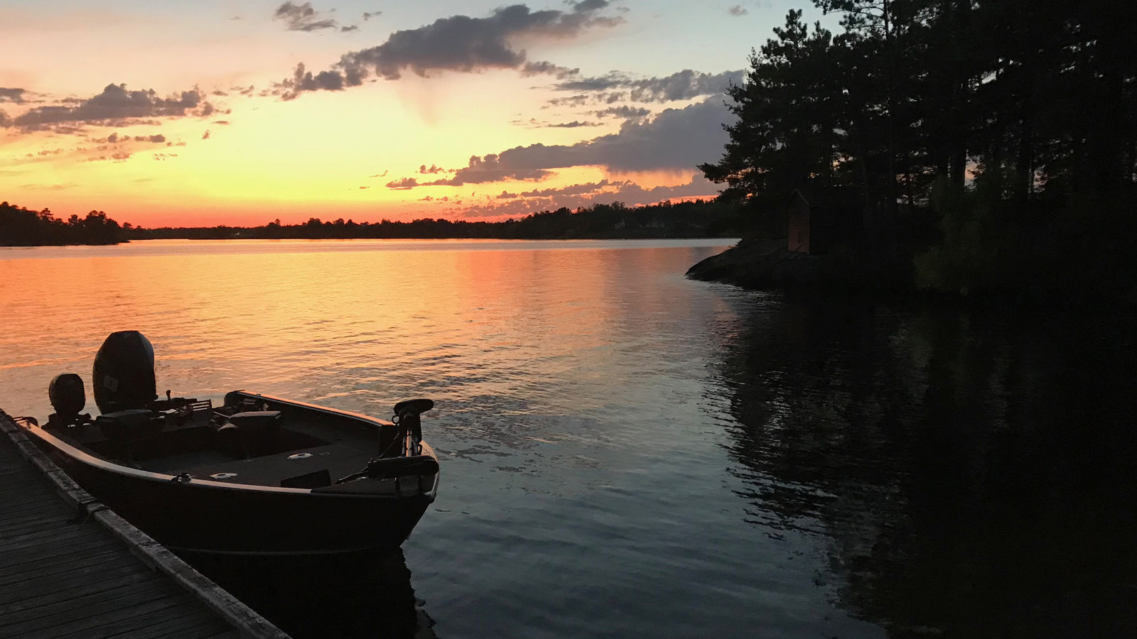 Campfire Island dock sunset