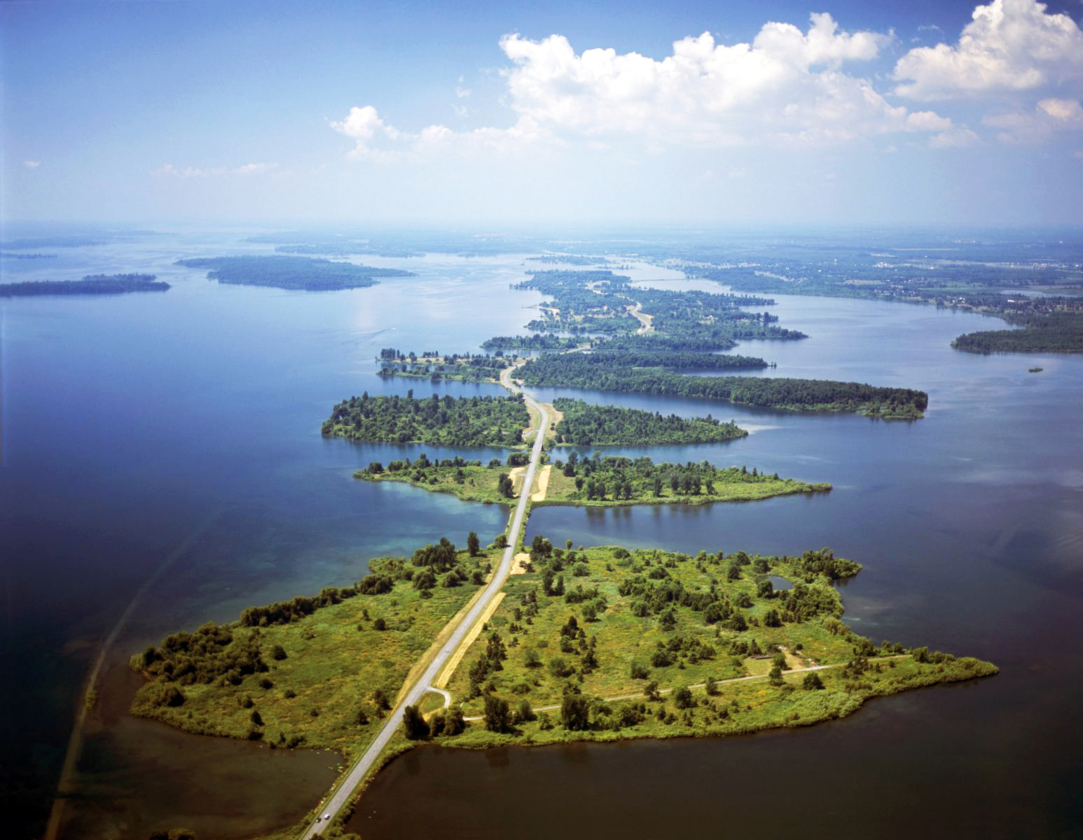 Aerial view of the long sault parkway