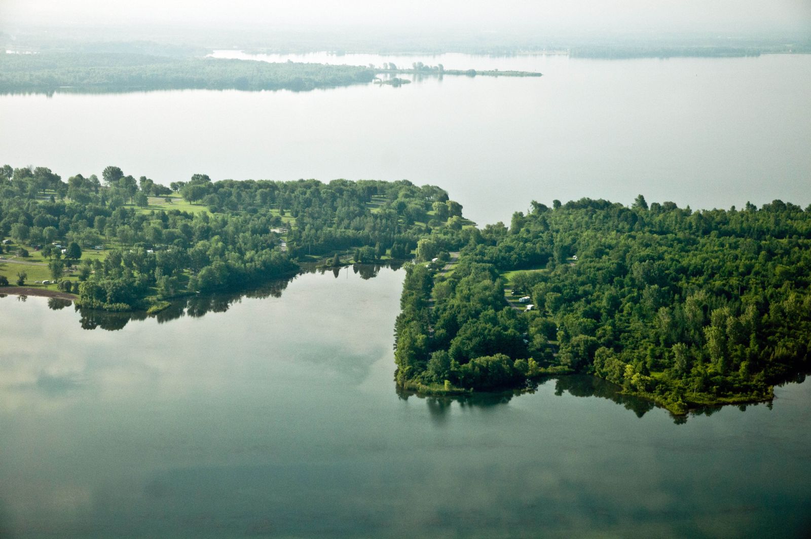 aerial view of Woodlands Island - Long Sault Parkway