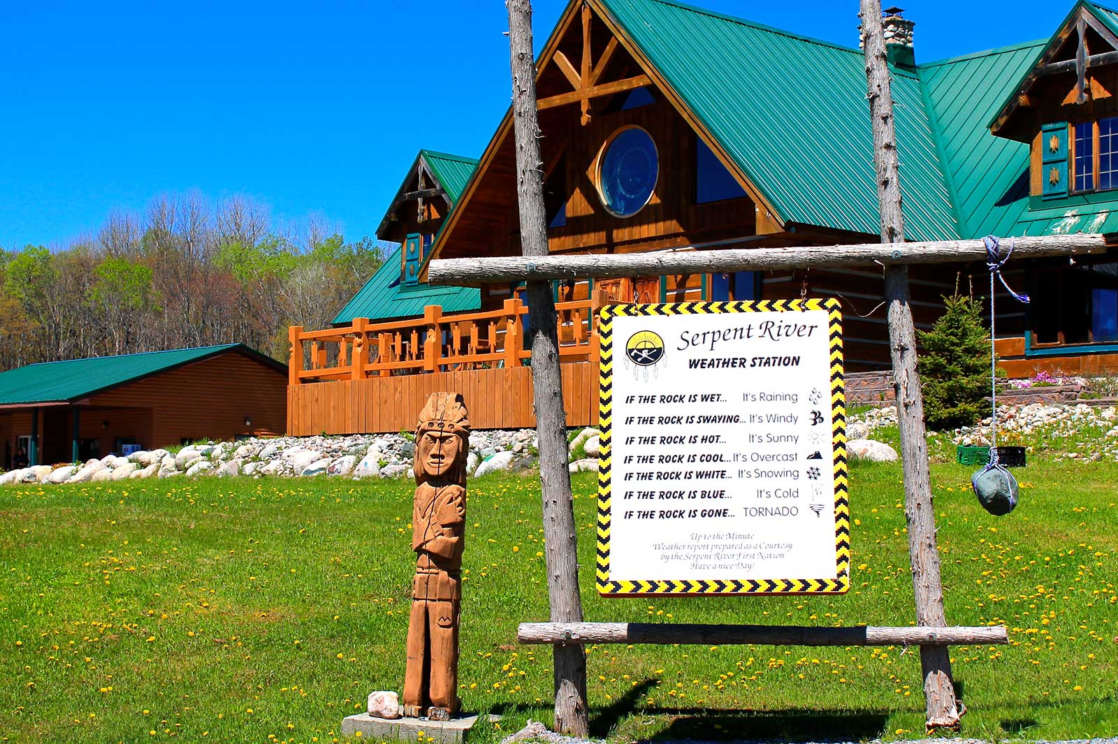 trading post building with sign