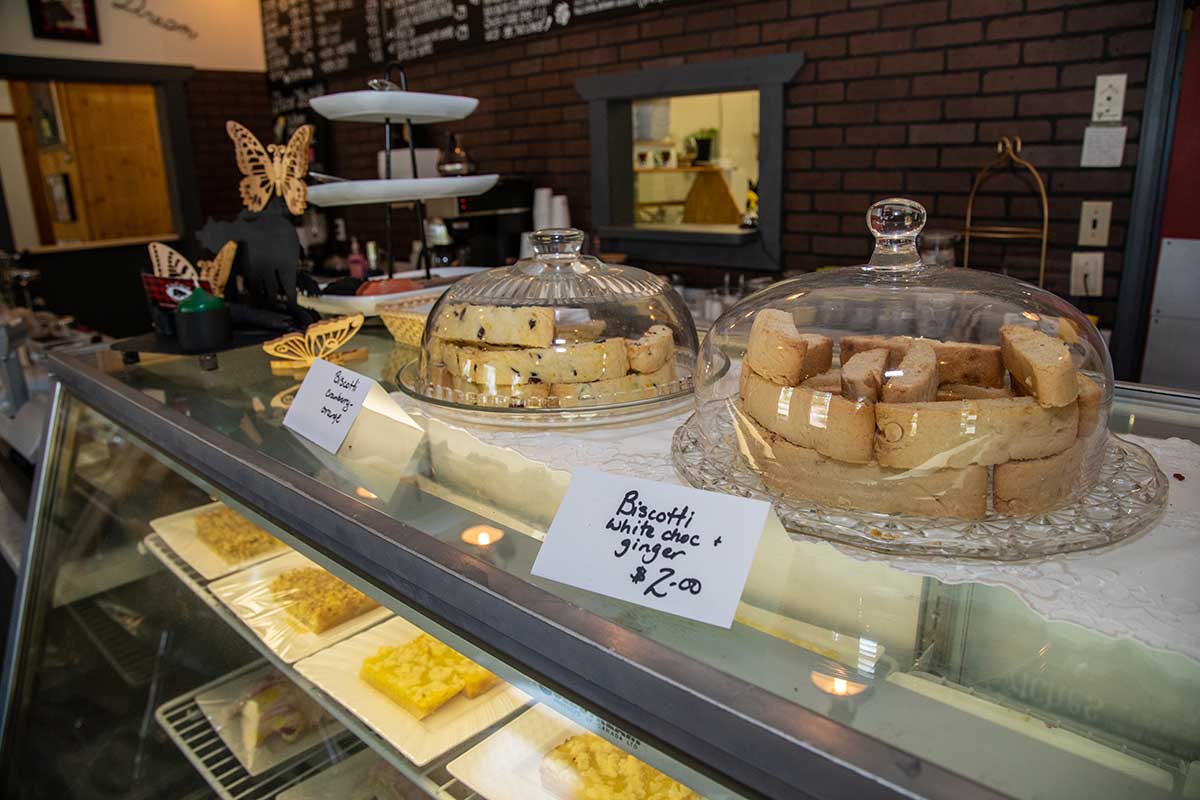 pastry counter with food