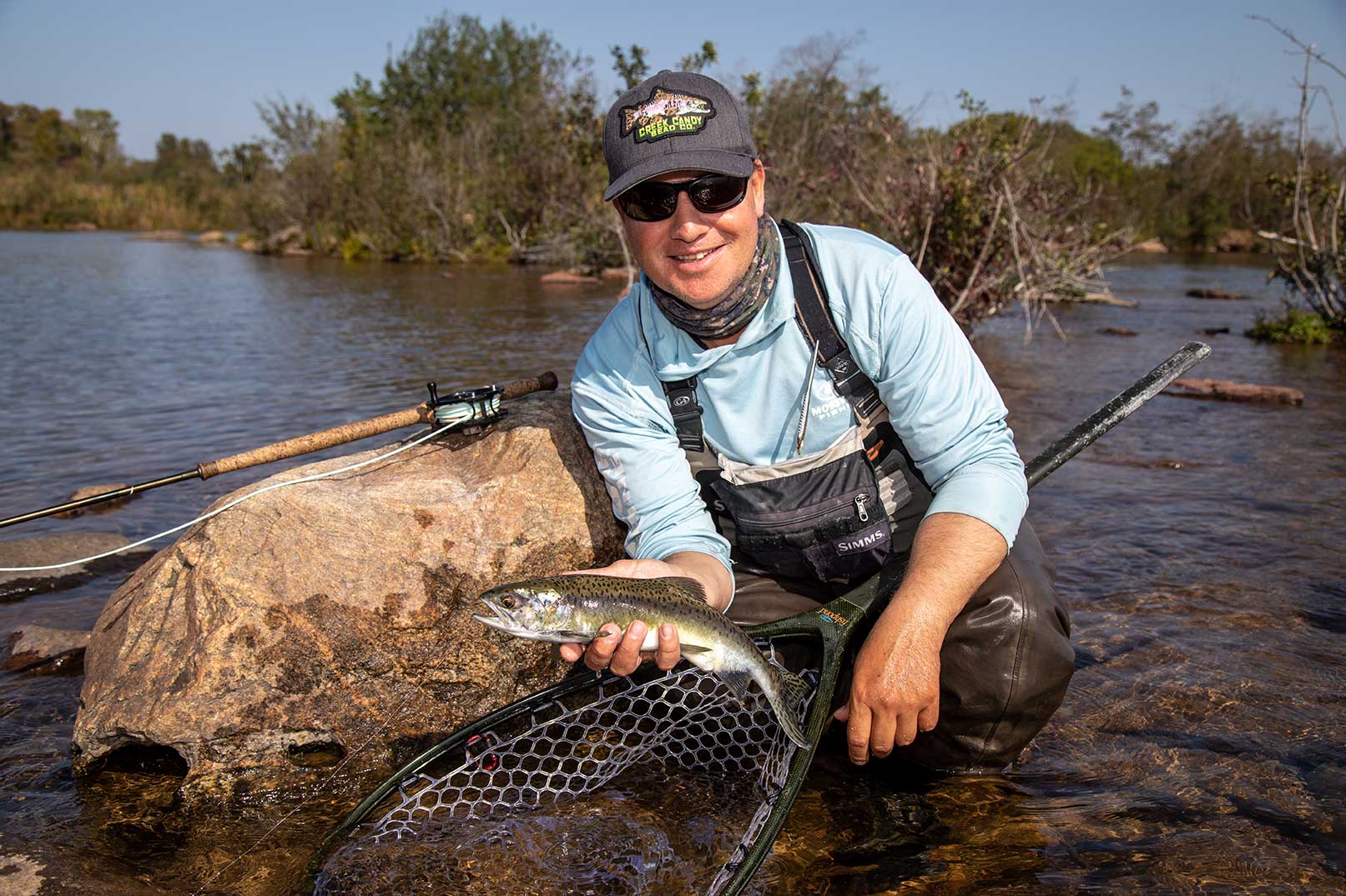 angler holding atlantic salmon