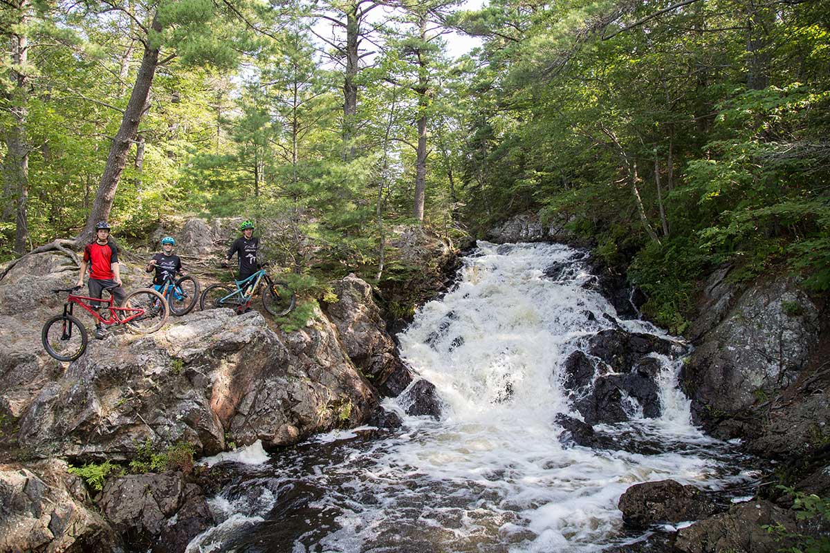 waterfall mountain biking