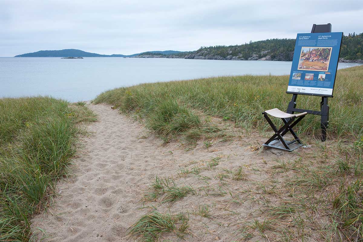 Sandy Beach Wawa, interpretive panel