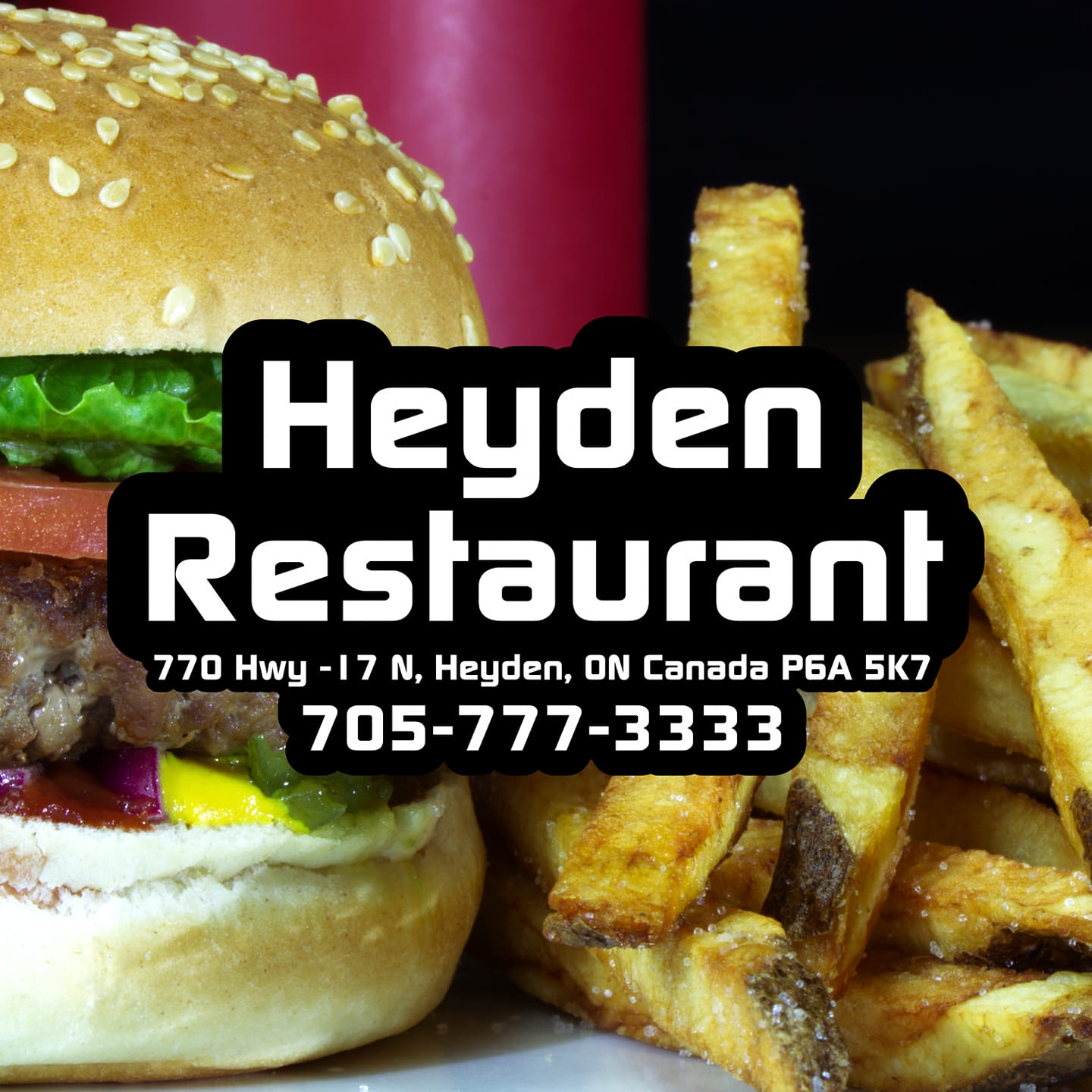 Heyden Restaurant logo and burger