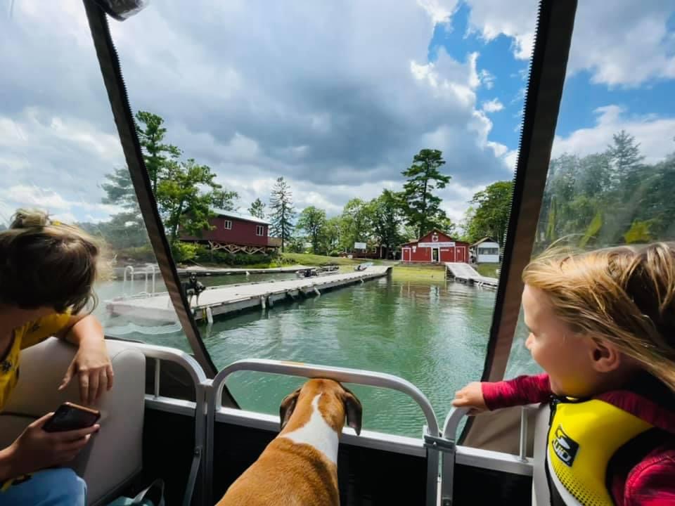 Excitement as you boat into the lodge!