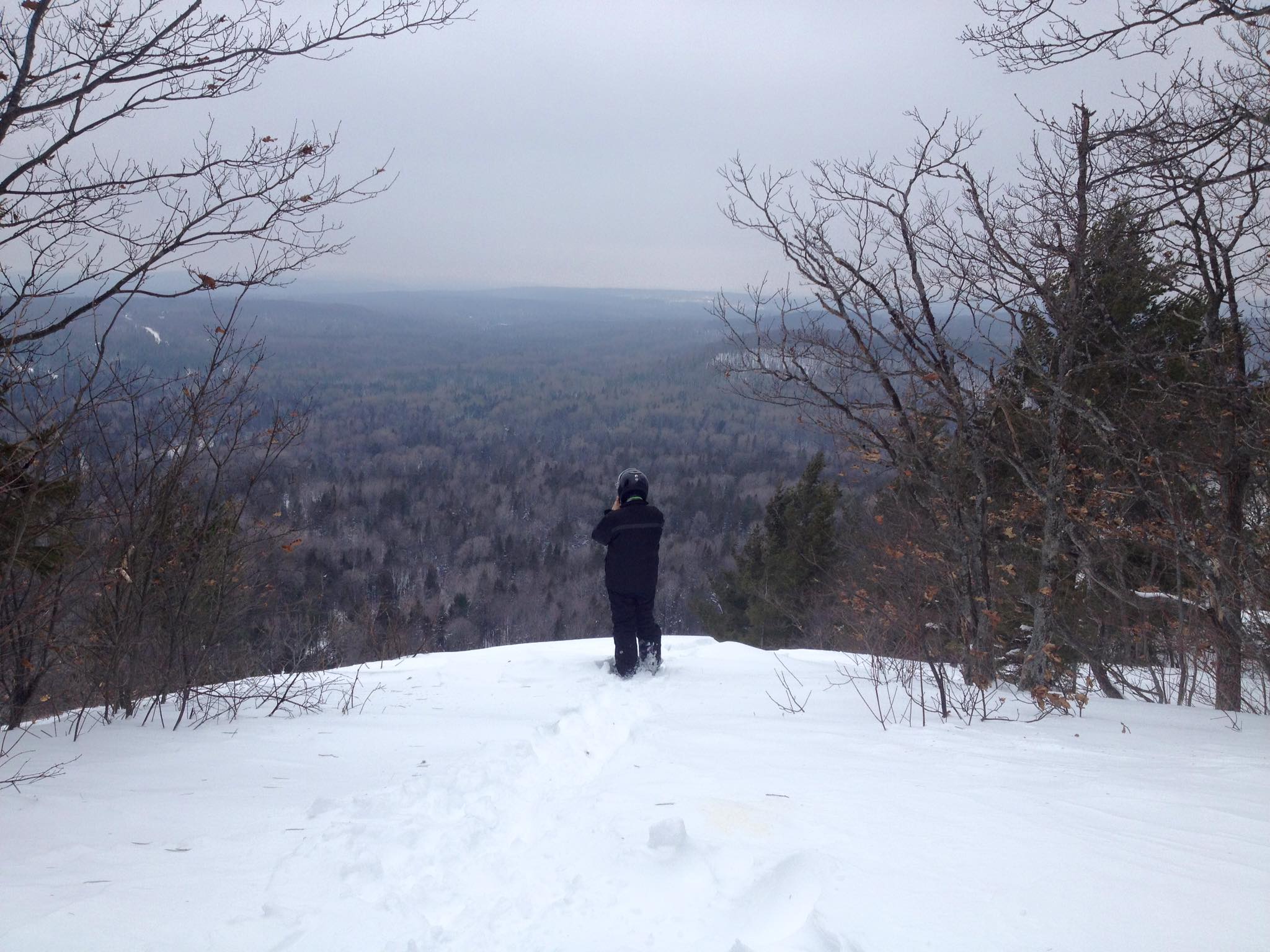 snowmobiler at Redbridge Lookout - Explorers Snow Tour