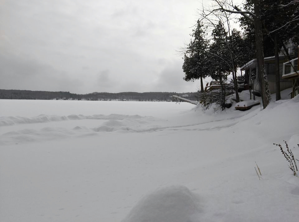 Moira Lake Cottages in winter