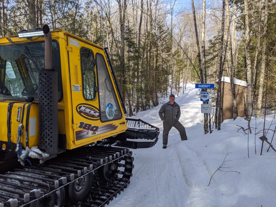 groomer on Hav-A-Ball snowmobile tour