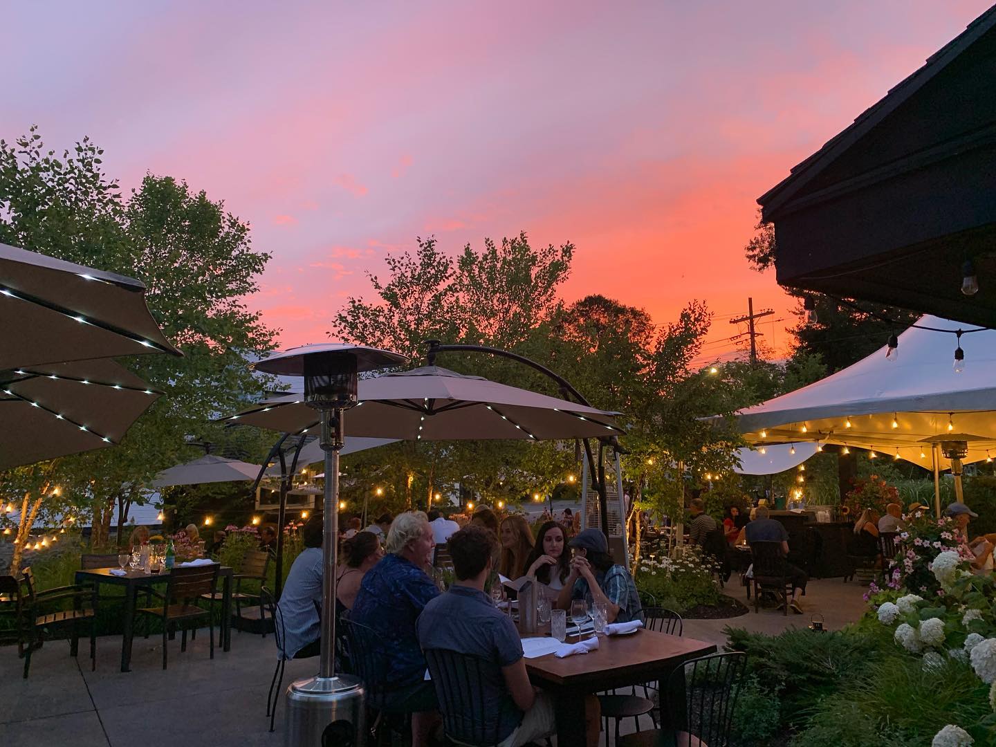 Patio at Crossroad by sunset