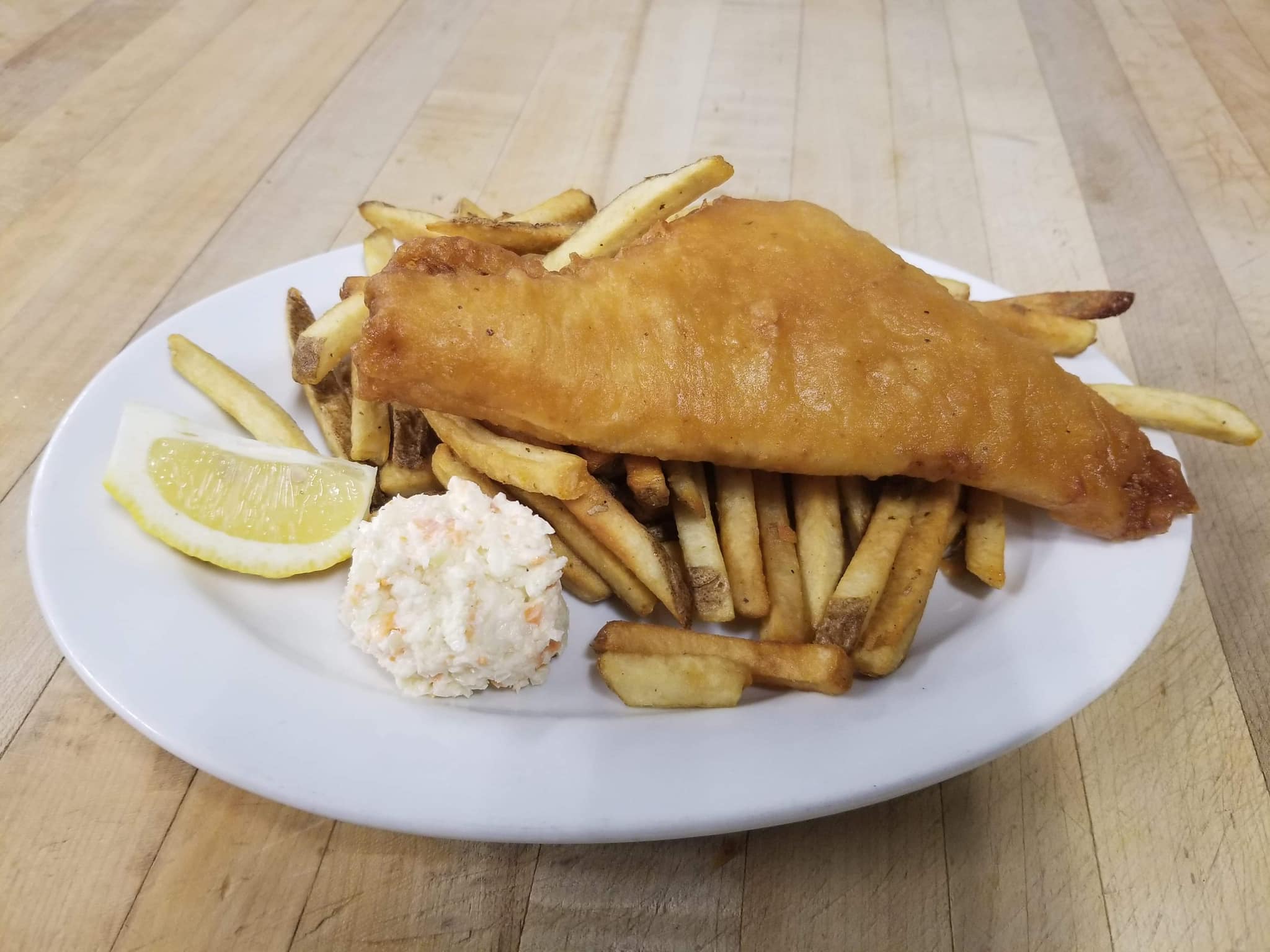 fish and chip meal at Ellie's Bistro