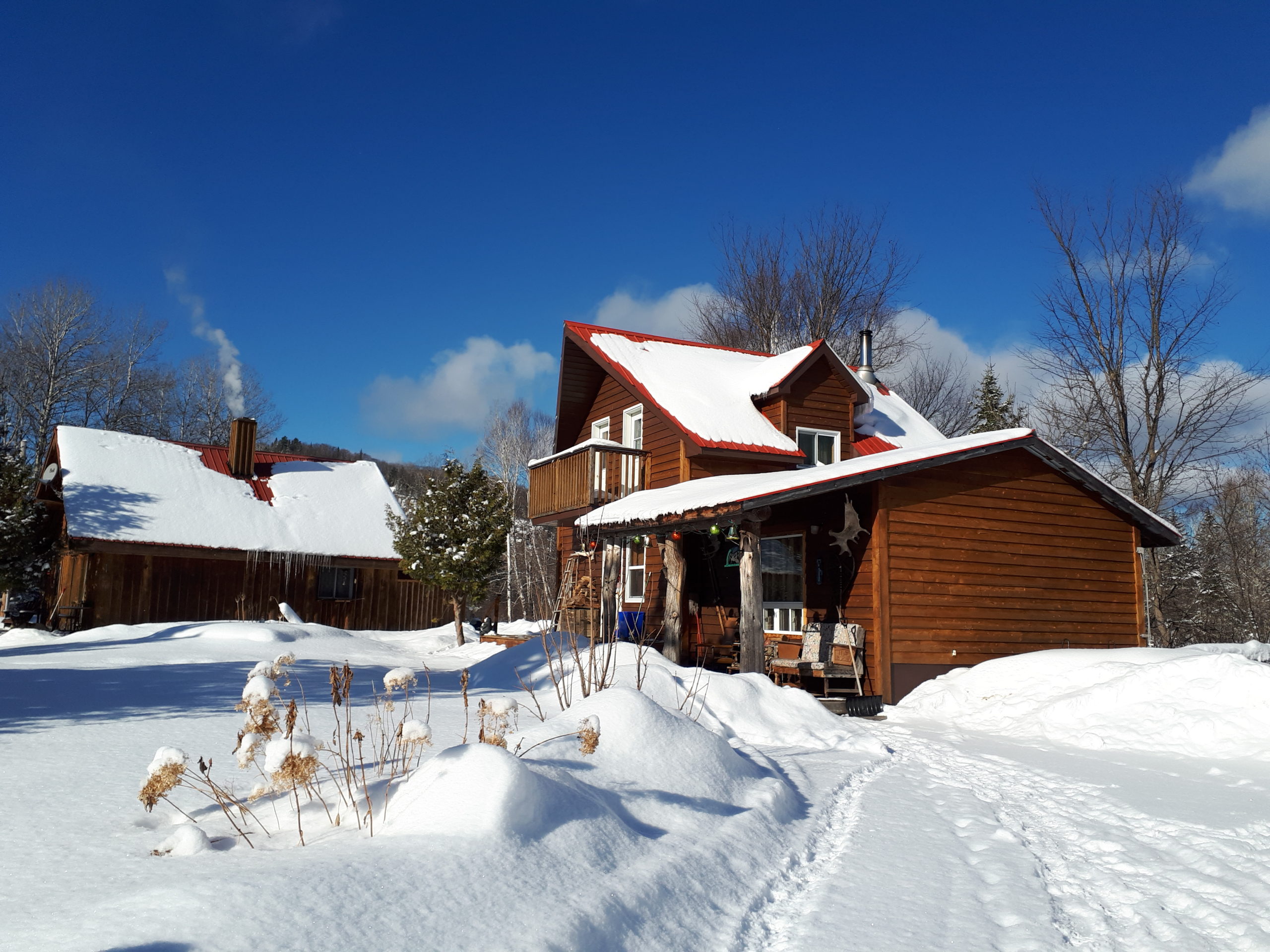 snow covered chalet