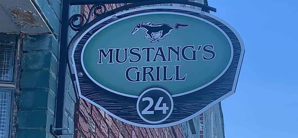 Mustangs Grill sign