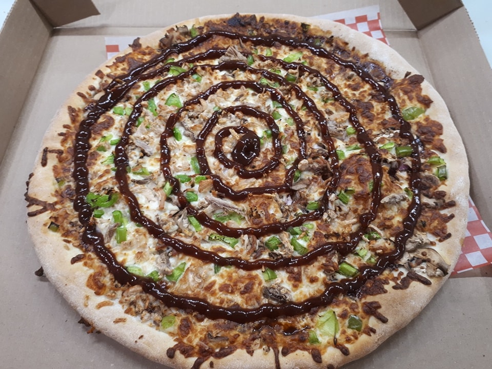 Pizza in a take-out box