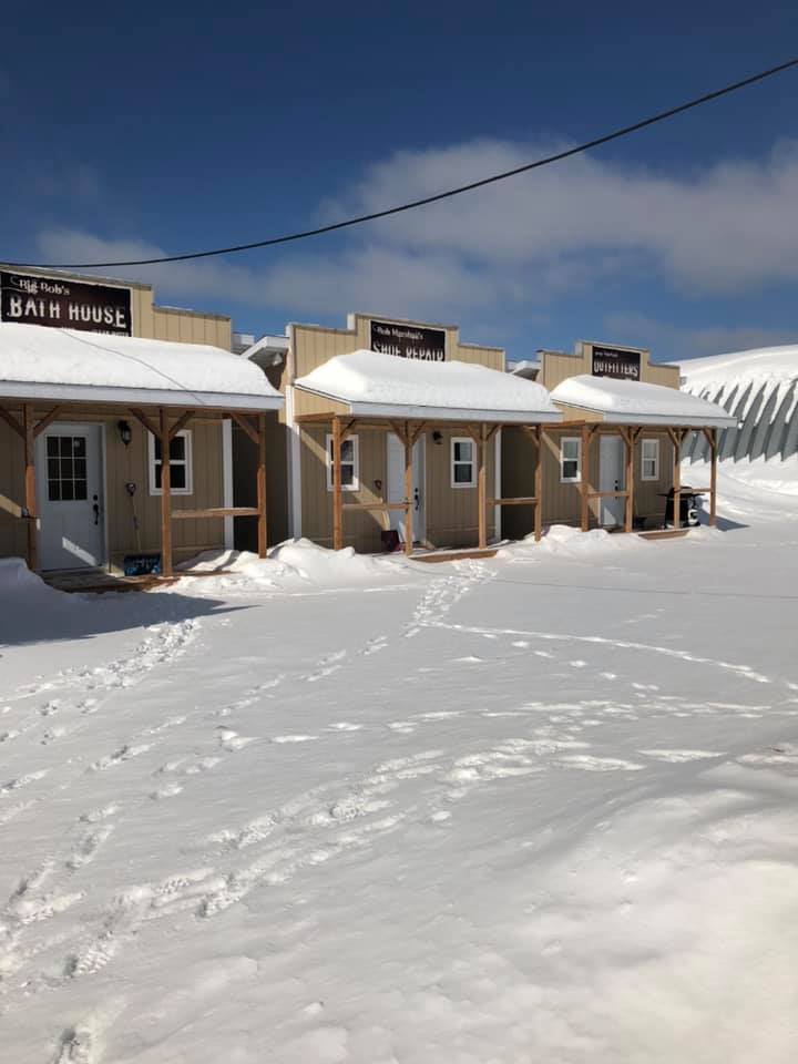 Cabins in the snow