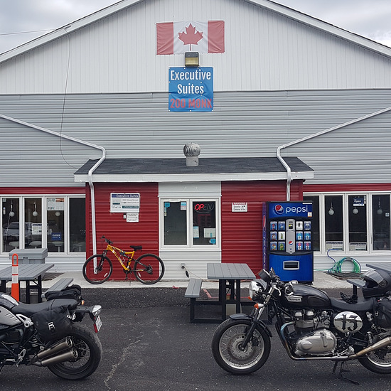 exterior of building with motorcycles