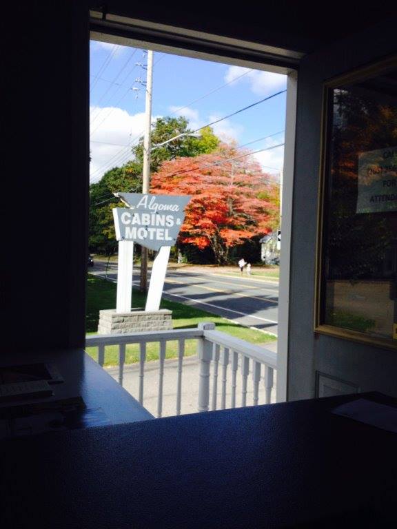 Sign from inside motel