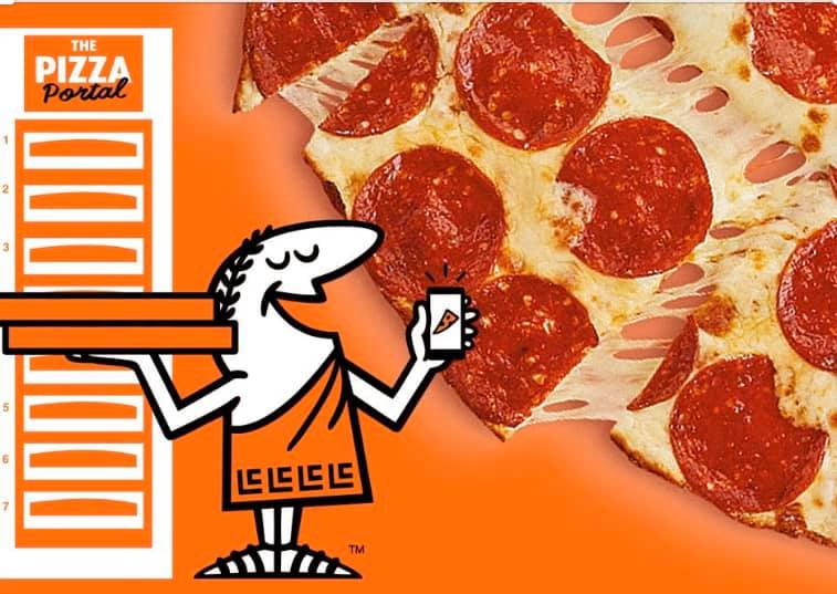 Little Caesars man with pizza