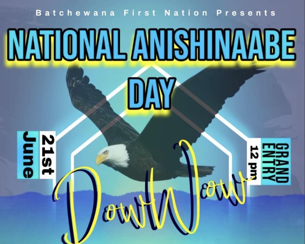 Batchewana First Nation National Anishinaabe Day Pow wow 2023 poster