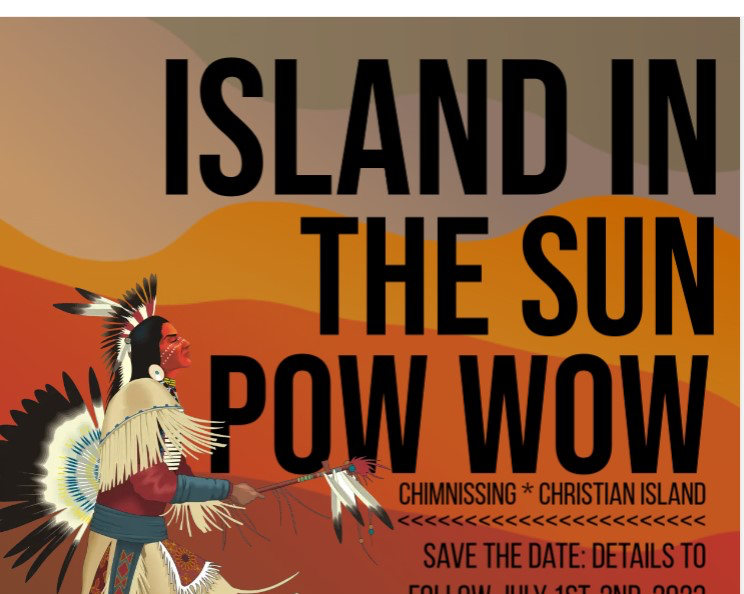 G’Chimnissing Islands in the Sun Pow Wow 2023 poster