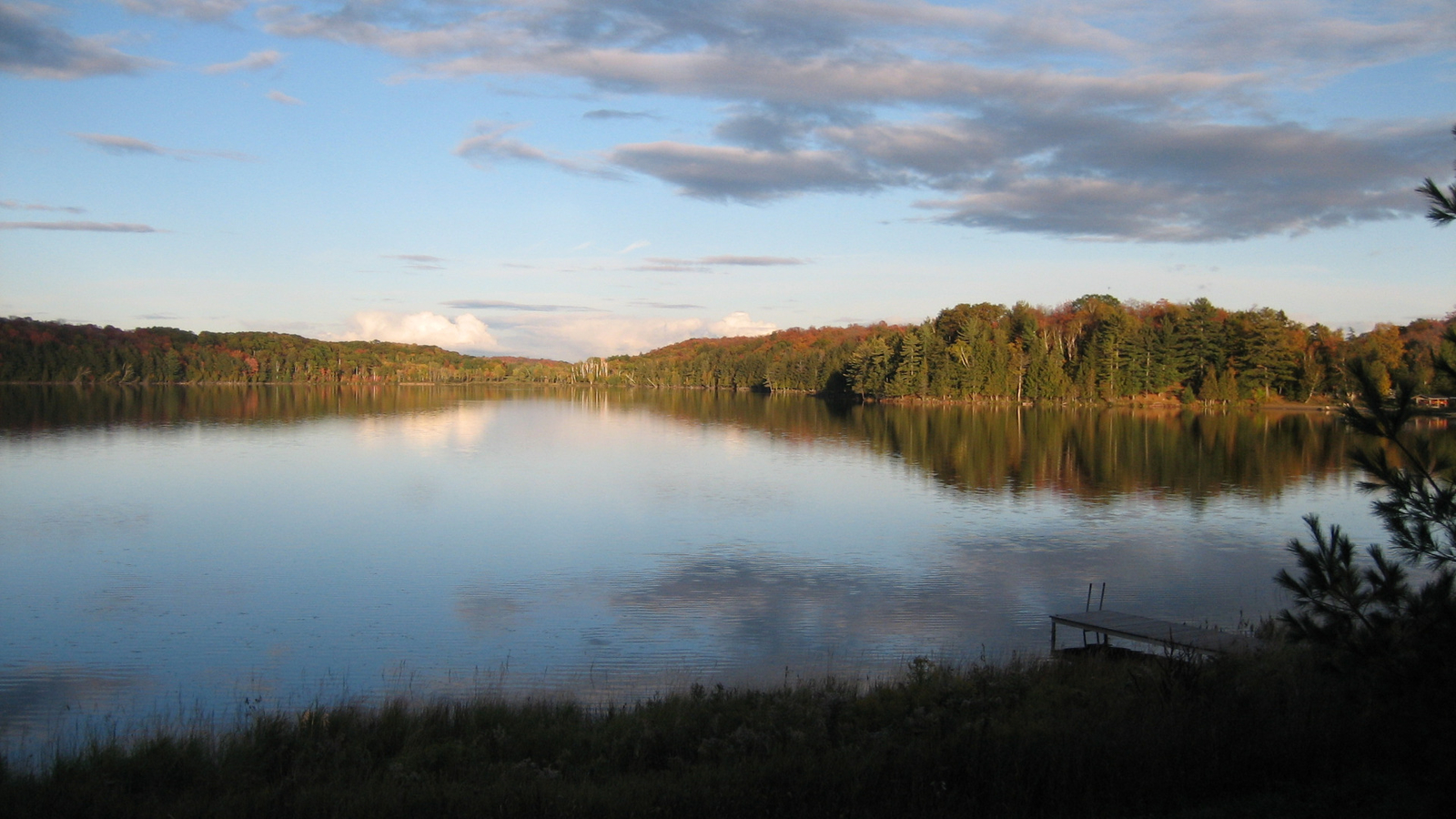 Lake with dock