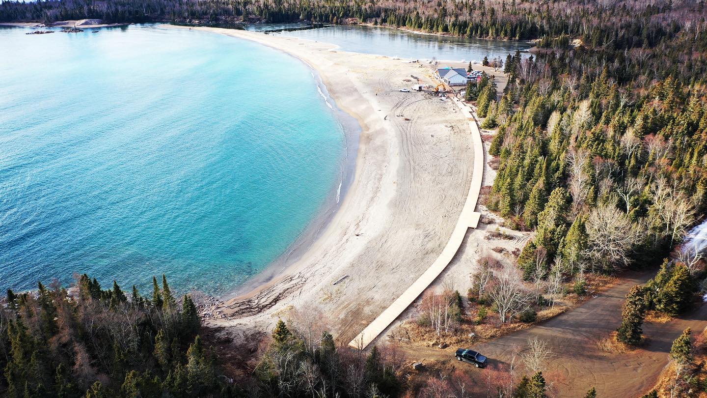 Arial view of Terrace Bay beach