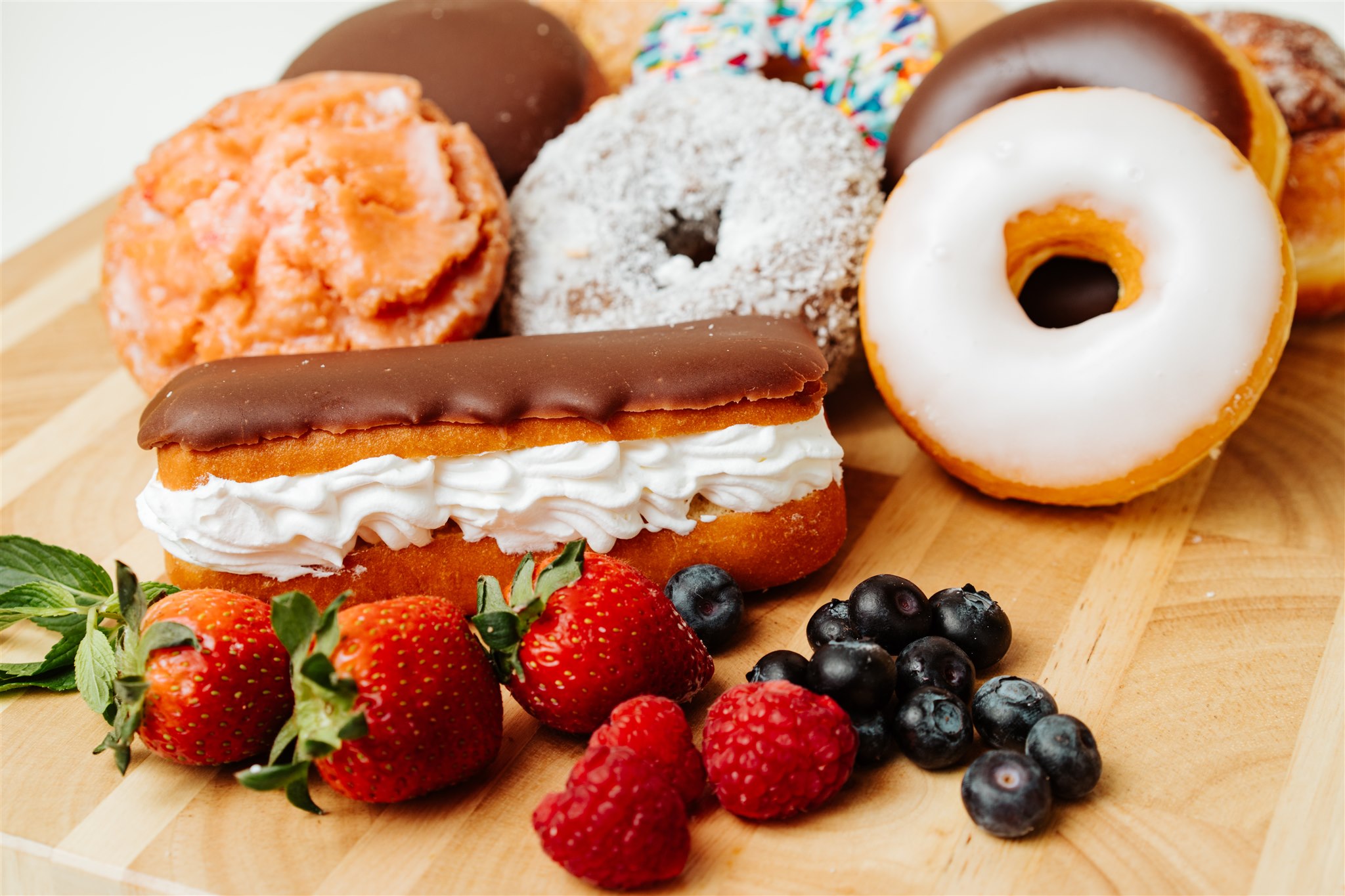 Donuts and fruit