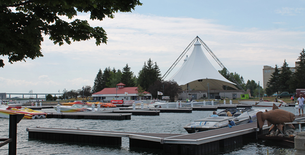 View of marina and pavillion