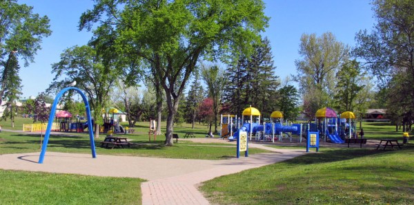 Playground located in park