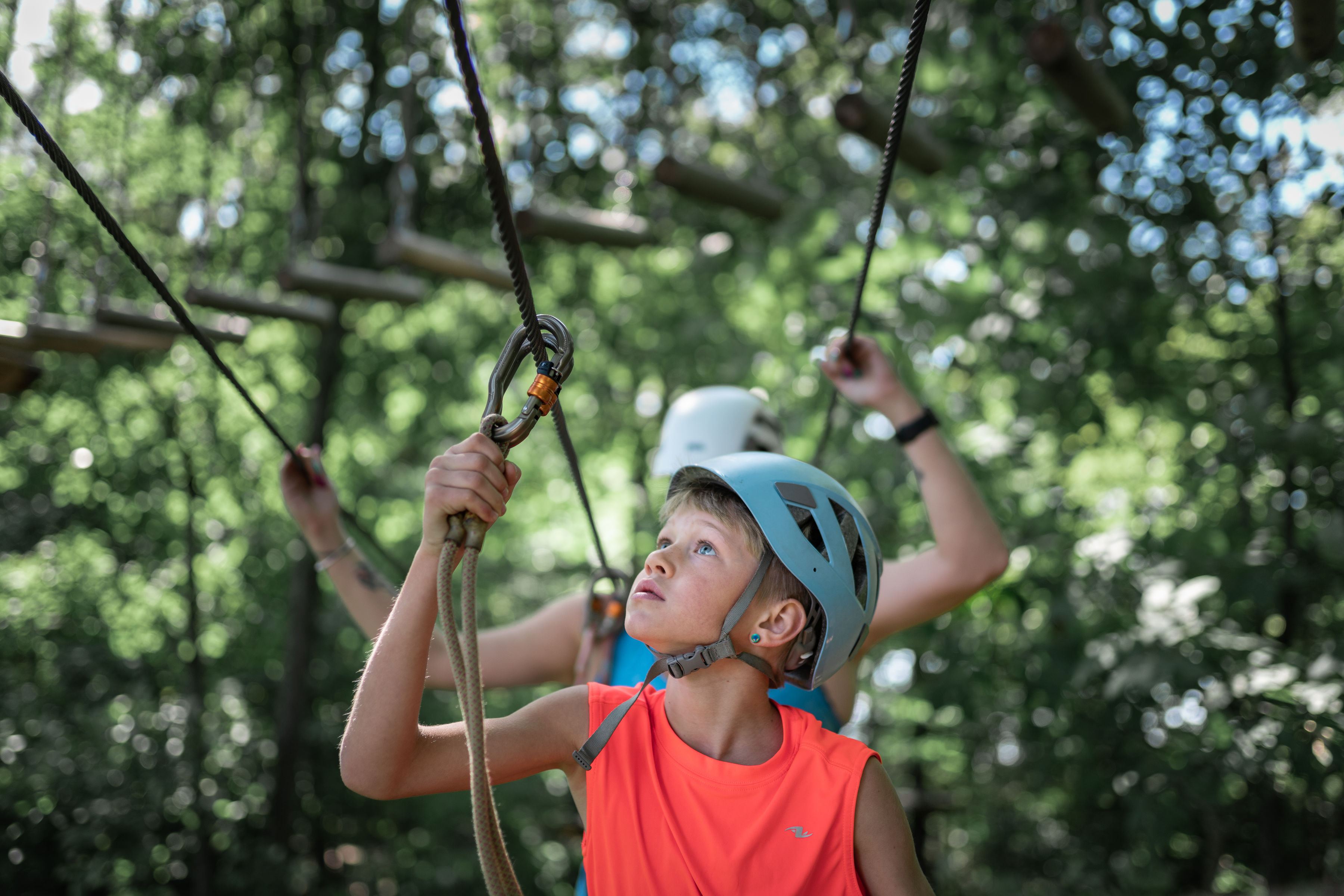 child on a zipline