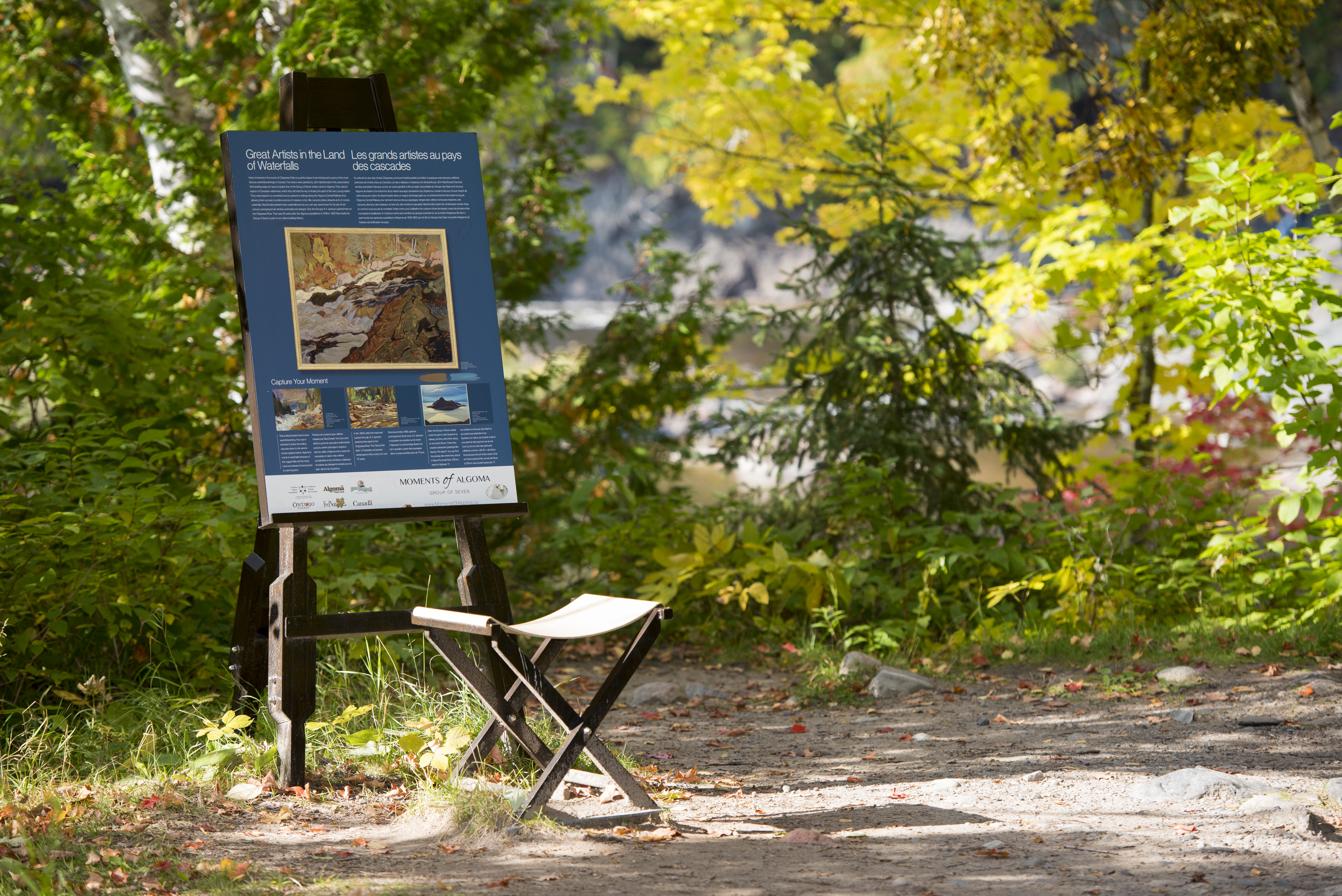 Interpretive panel in Chippewa Falls