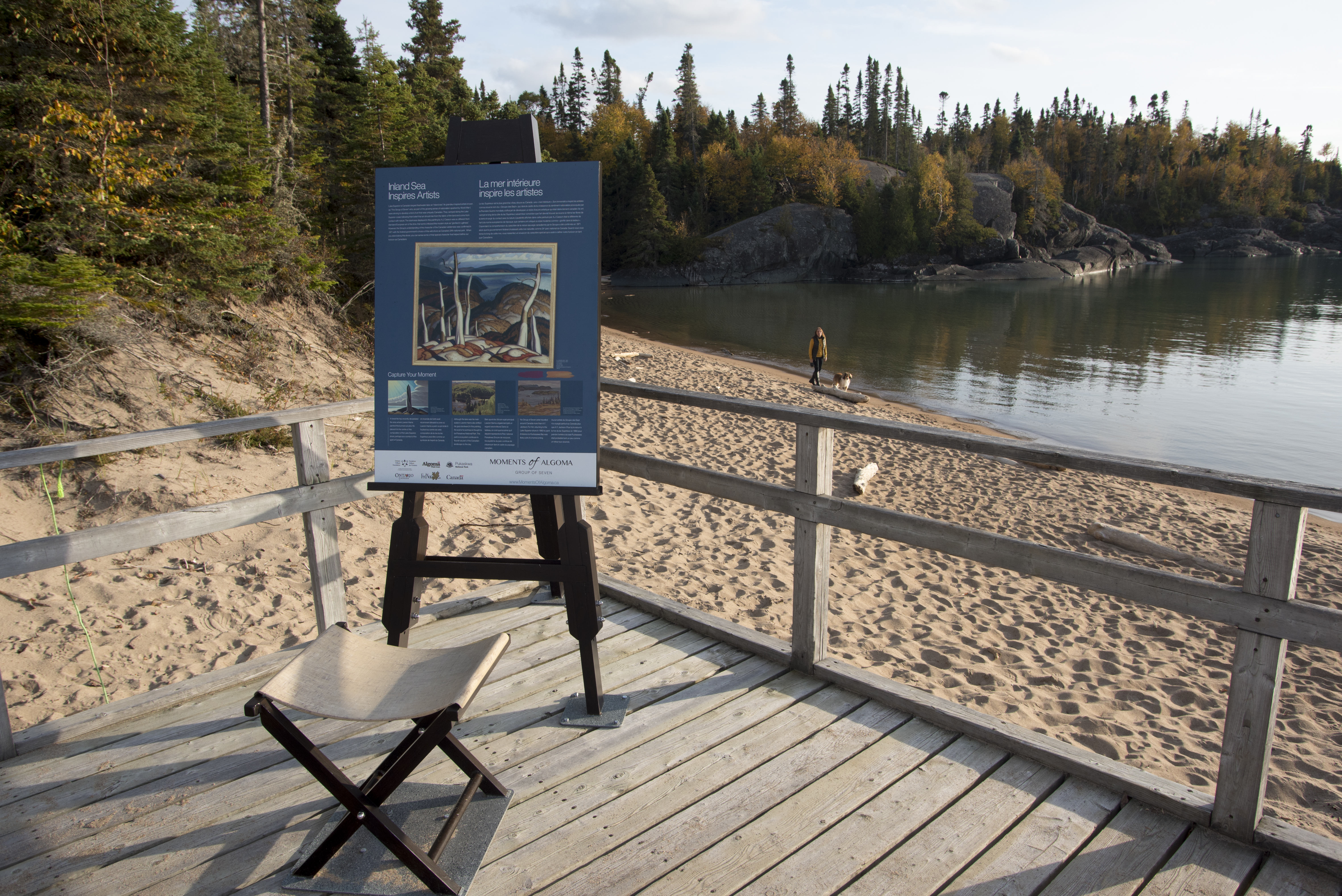 Group of Seven interpretive panel on Horseshoe beach