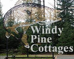 Metal sign/logo "Windy Pine Cottages"