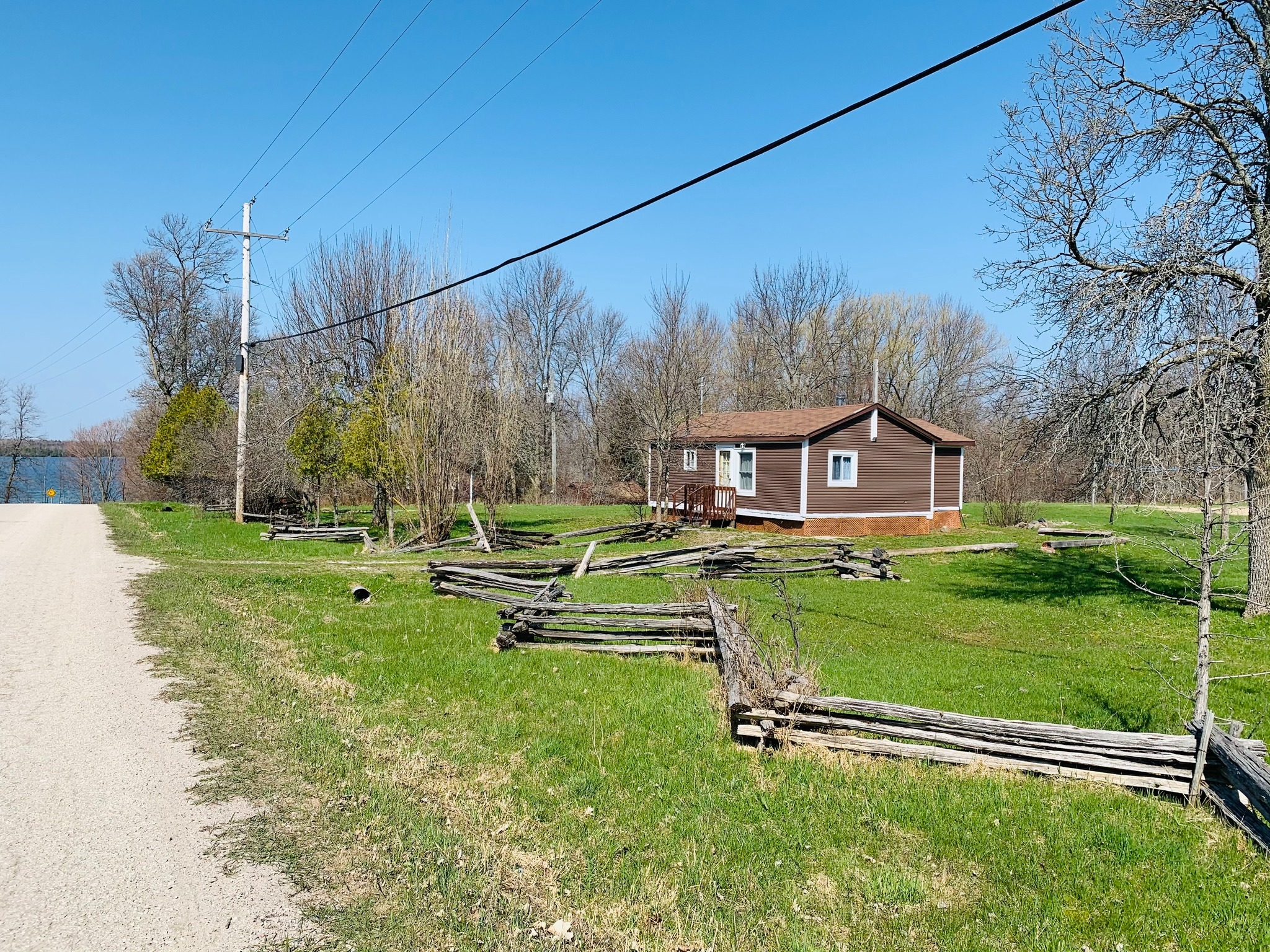 cabin in field