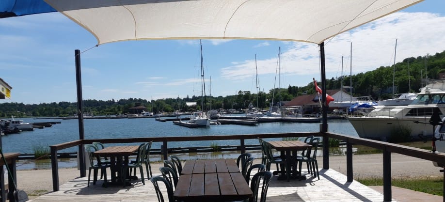 Waterfront patio at Eatery