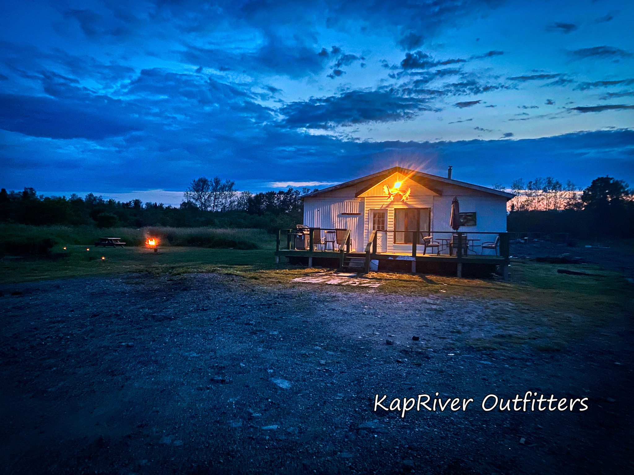 Cabin at dusk