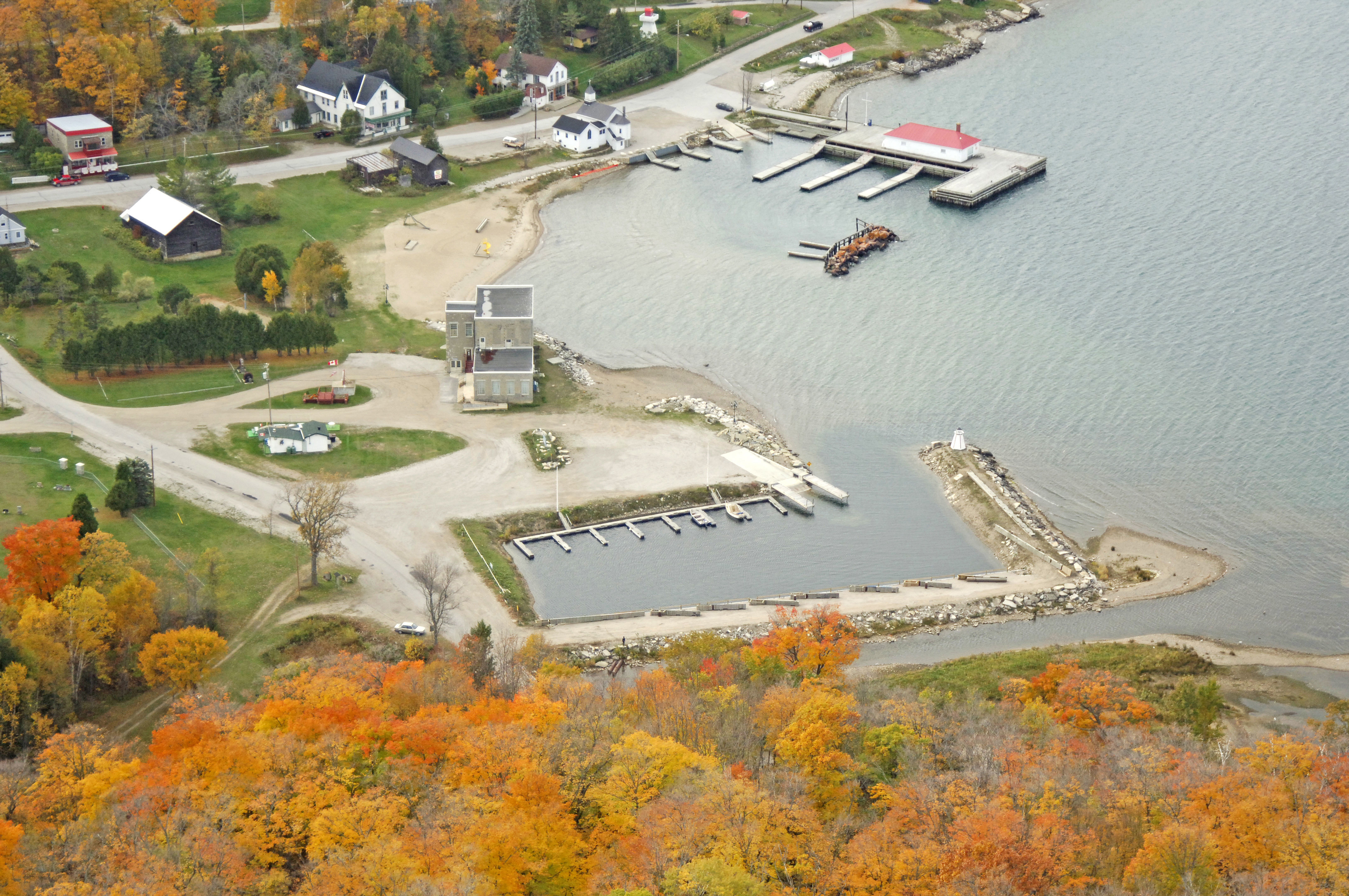 Arial view of marina