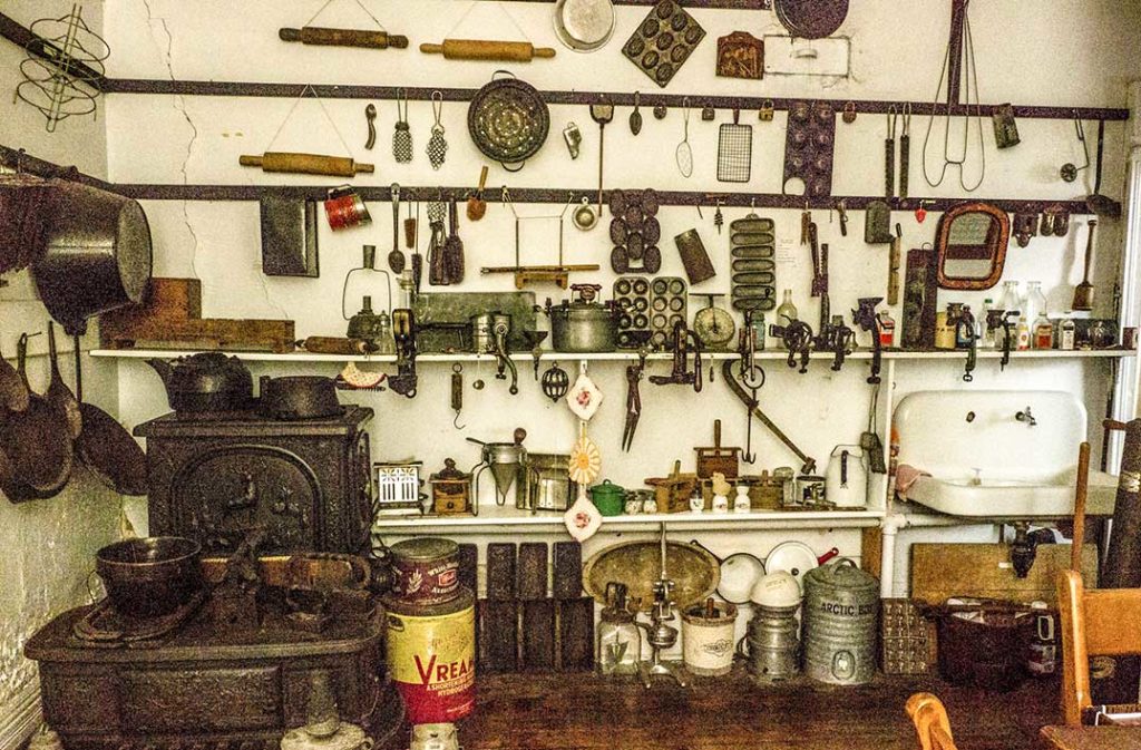 Interior of kitchen in museum