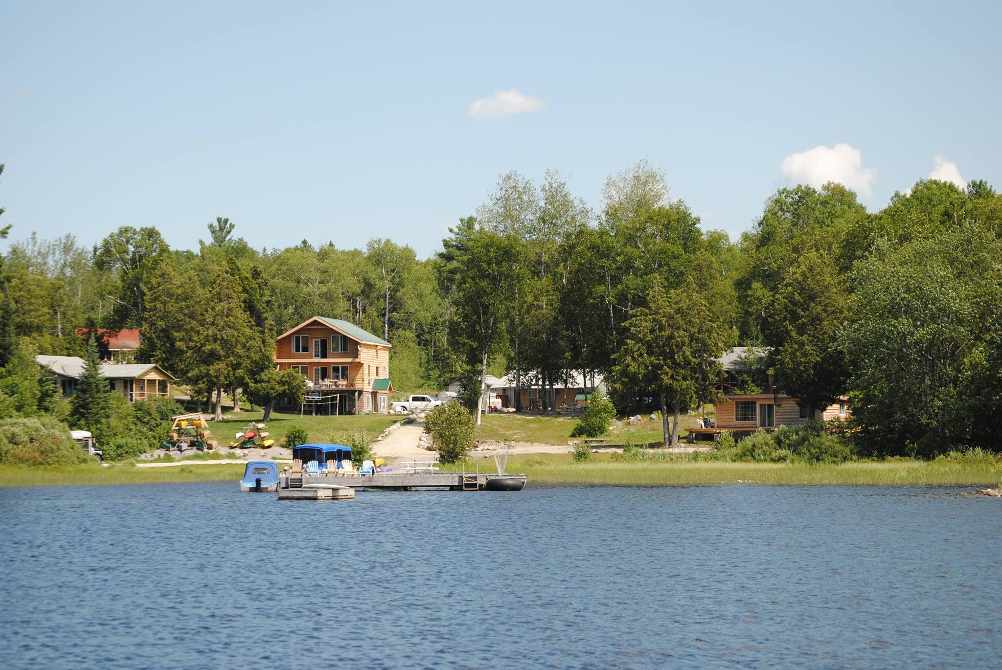 View of cabins from water