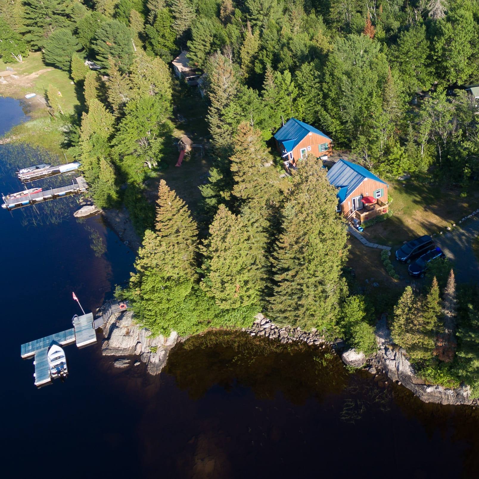 Arial view of cabins